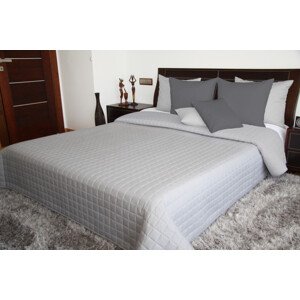 Oboustranný přehoz na postel v světle šedé barvě Šířka: 170 cm | Délka: 210 cm