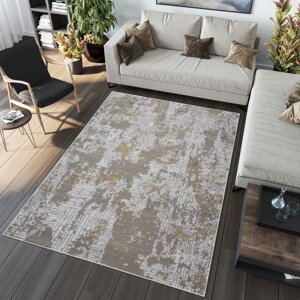 Moderní šedý koberec se zlatým motivem Šířka: 160 cm | Délka: 230 cm