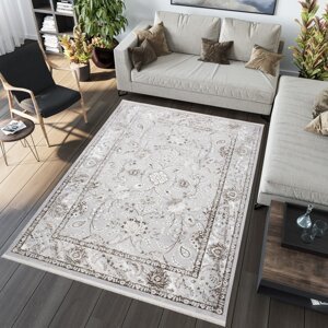 Světle béžovo-šedý vintage designový koberec se vzory Šířka: 160 cm | Délka: 230 cm