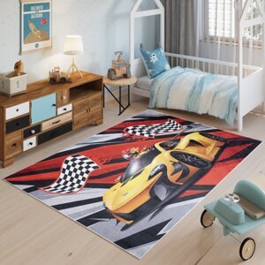 Dětský koberec s motivem závodního auta Šířka: 120 cm | Délka: 170 cm