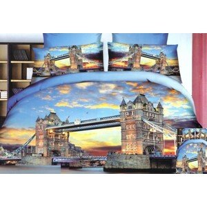 Modré povlečení na postele Tower Bridge London