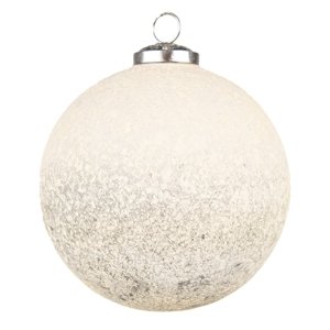 Béžovo-hnědá skleněná vánoční ozdoba koule – 12x12 cm