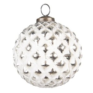 Vánoční koule White Silver 10x10 cm – 10x10 cm