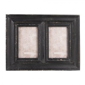 Černý antik nástěnný fotorámeček na 2fotografie – 10x15 cm (2)