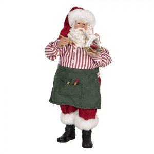Vánoční dekorace Santa s houpacím koníkem – 13x10x28 cm