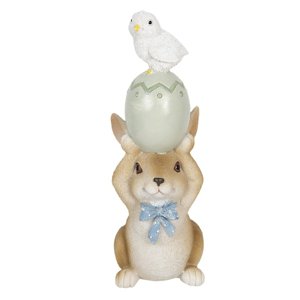 Velikonoční dekorace králíka s vajíčkem – 8x6x17 cm