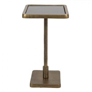 Bronzový antik kovový odkládací stolek Paenno – 27x27x50 cm
