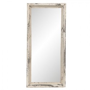 Vintage zrcadlo v bílém rámu s patinou Sylvere – 26x4x57 cm