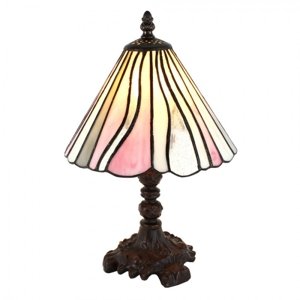 Béžovo-růžová stolní lampa Tiffany Zeger – 20x34 cm