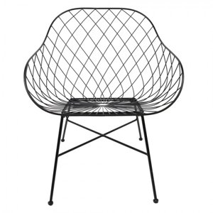 Černá kovová jídelní židle / křeslo Klazina – 66x64x80 cm