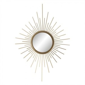 Kulaté zlaté zrcadlo s paprsky – 35x1x50 cm