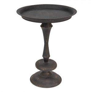 Černý antik kovový odkládací stolek Tijmen – 49x67 cm