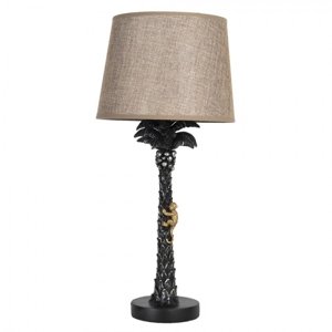 Černá stolní lampa Palma s hnědým stínidlem – 27x54 cm