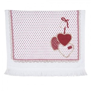 Kuchyňský ručník s červenými srdci – 40x66 cm