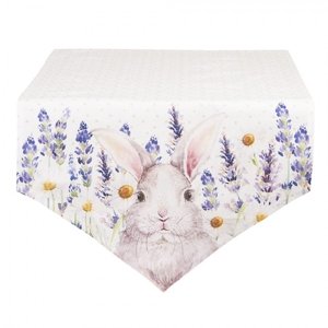 Běhoun na stůl  Lavander Fields s králíčkem – 50x160 cm