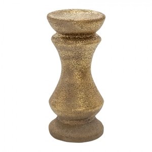 Zlatý keramický svícen s patinou Agnes – 11x24 cm