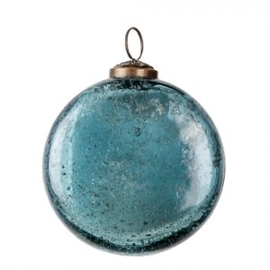 Modrá skleněná vánoční koule – 10 cm