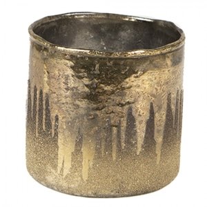 Skleněná čajová svíčka Houder Gold 8x7 cm – 8x7 cm