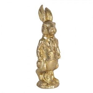 Velikonoční dekorace zlatého králíka Métallique – 6x5x15 cm