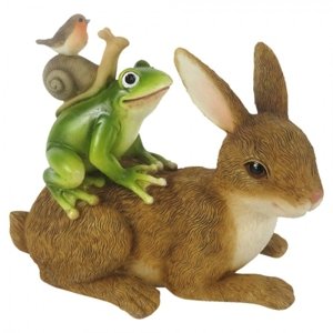 Dekorace králík, žabka, šnek a ptáček – 13x7x11 cm