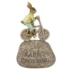 Dekorace králík na kole – 13x6x20 cm
