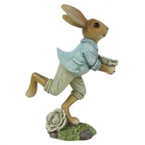 Dekorace běžící králík – 11x6x15 cm