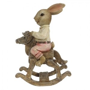Dekorace králíka na houpacím koníkovi – 9x4x13 cm
