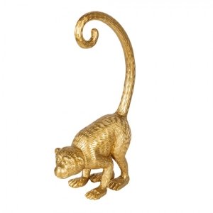 Zlatá dekorativní soška opice – 17x8x31 cm