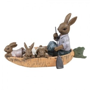 Králík s malými králíčky na loďce z mrkve – 17x7x10 cm