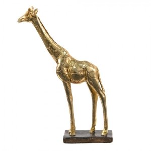 Zlatá dekorační socha Žirafa – 15x4x21 cm