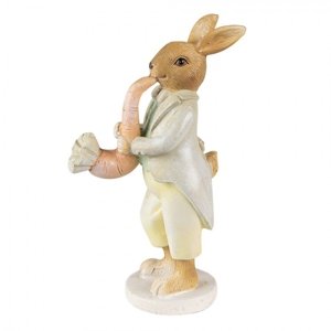 Velikonoční dekorace králík hrající na mrkev – 5x8x16 cm