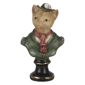 Dekorativní soška paní Kočky  s kloboučkem – 10x6x16 cm