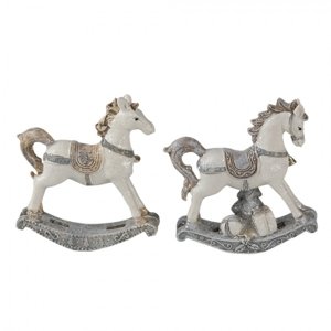2ks Dekorativní soška houpacího koně – (2) 7x2x8 cm