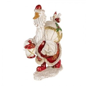 Dekorativní soška husy v santa oblečku – 11x7x17 cm