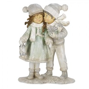 Dekorace vánoční soška děti s lucernou – 13x7x18 cm