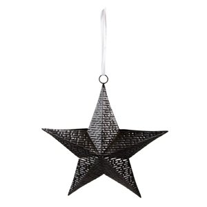 Černá antik závěsná kovová hvězda – 25x6x27 cm