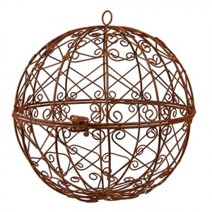 Rezavá kovová dekoracní koule s otvíráním Roy – 25x25 cm