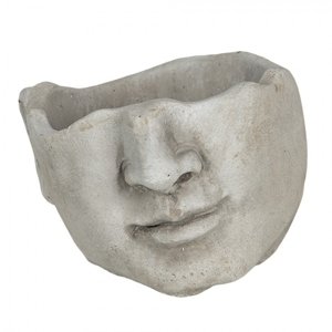 Obal na květináč v designu nedokončené sochy hlavy – 16x15x11 cm