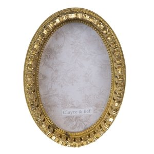 Zlatý oválný antik fotorámeček – 10x15 cm