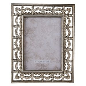 Stříbrný antik fotorámeček se zdobným okrajem – 13x18 cm