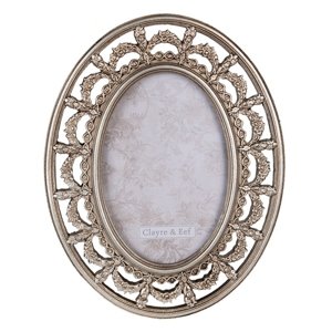 Stříbrný oválný antik fotorámeček – 10x15 cm