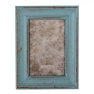 Dřevěný modrý vintage fotorámeček – 10x15 cm