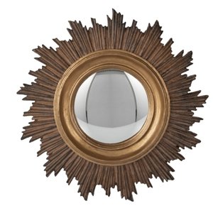 Zlaté antik nástěnné vypouklé dekorační zrcadlo – 18x2 cm