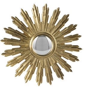 Zlaté antik nástěnné vypouklé dekorační zrcadlo – 37x2 cm