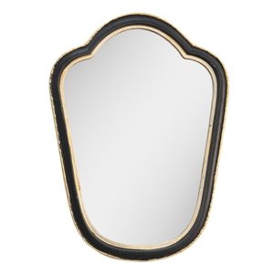 Černo-zlaté antik nástěnné zrcadlo – 19x2x26 cm