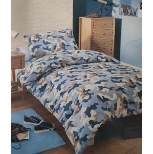 Top textil Bavlněné povlečení Blue Camouflage 135x200, 50x75cm