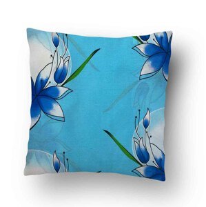 Top textil Povlak na polštářek Modré květy 40x50 cm