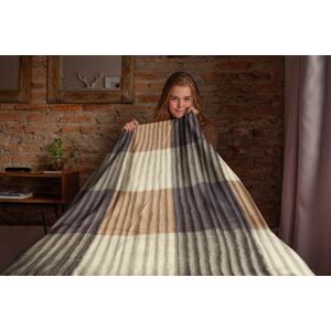 Top textil Deka Mikroflanel vlnkovaná fialová/béžová 150x200 cm
