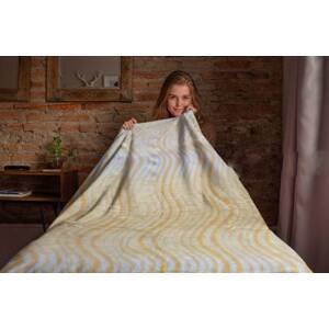 Top textil Fleecová deka Vlnka žlutá