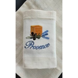 Top textil Bavlněná utěrka Provence Žlutá kostka 50x70, krémová